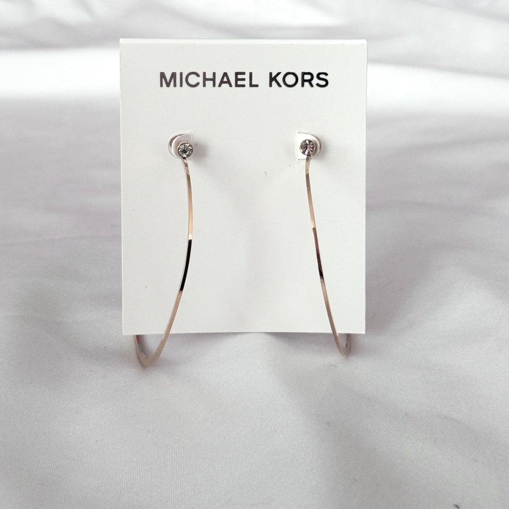 Michael Kors Rose Gold Hoop Earrings with Minimalist Design